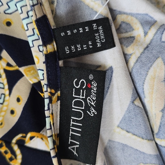 Attitudes by Renee navy blue Como Jersey Top w/front slits-S - Picture 6 of 10